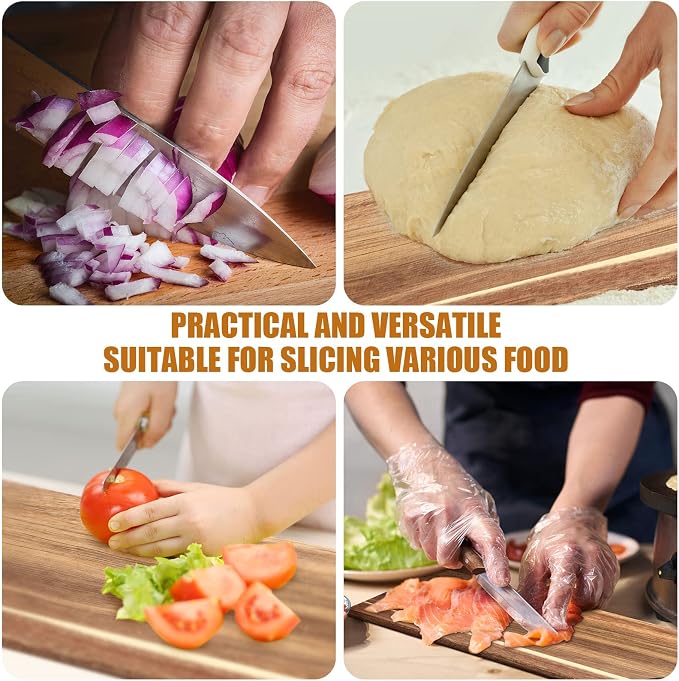 Patelai 6 Pcs Cutting Board Set with Handles Laser Engraving Wooden Charcuterie Kitchen Plain Serving Chopping Board Bulk for DIY Housewarming(Acacia Wood,17 x 6 Inch)