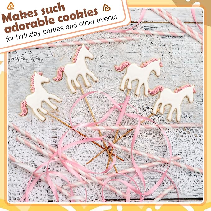 Havawish 4 Pcs Cookie Cutter Set 2 in to 5 in Cookie Cutter Stainless Steel for Baking Fondant Fruit Bread Birthday Party Decorations(Horse)