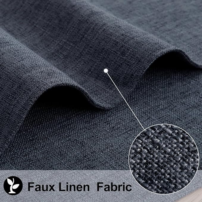 homing Faux Cotton Linen Placemats Set of 4, Cloth Washable Farmhouse Dining Table Mats for Indoors & Outdoors, Easy to Clean, Charcoal, 13 x 19 Inch