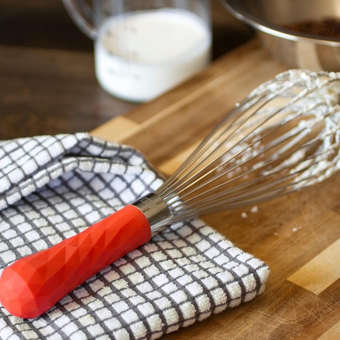 GIR: Get It Right 11" Stainless Steel Kitchen Whisk - 11.3" L x 2.8" W, Black - 12-Wire Design & Food-Grade Silicone Handle - Heat-Resistant to 425°F & Dishwasher-Friendly - Whisks for Cooking