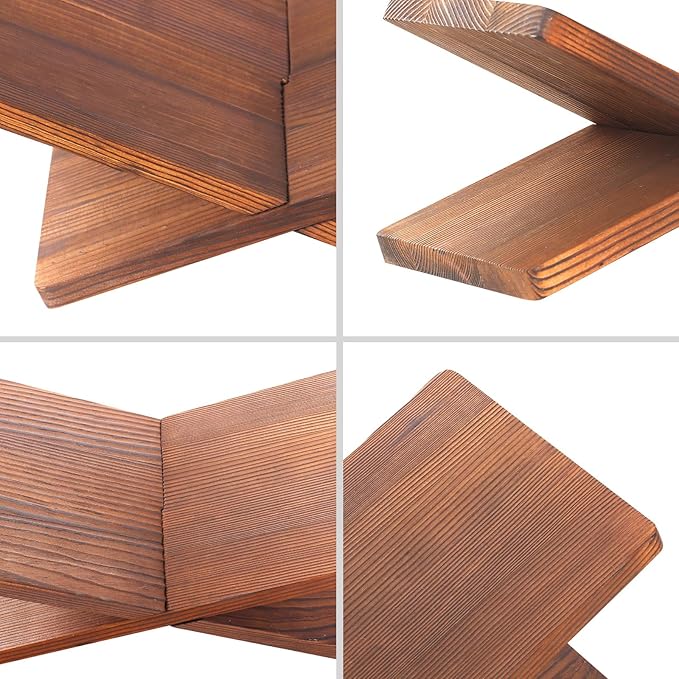 Wood Book Stand for Reading - Book Display Stand, Cook Book Stand, Textbook Stand, Recipe Book Holder Stand, Open Book Holder (Black) (Redwood)