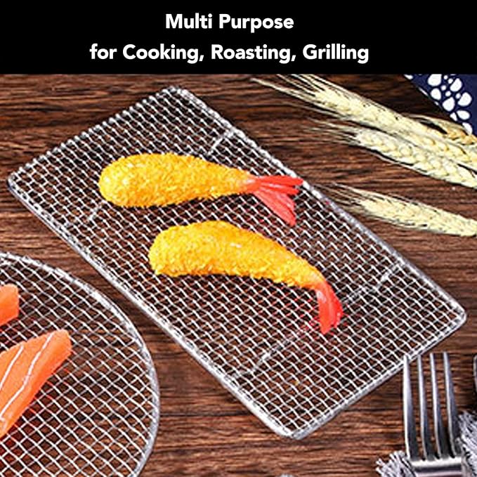 Cooling Rack for Baking, Half Sheet Pan Cooling Racks Cooling Racks for Baking Stainless Steel Wire Cooking Rack High Temperature Oven Safe for Cooking Roasting Grilli (Rectangular 19.2cm)
