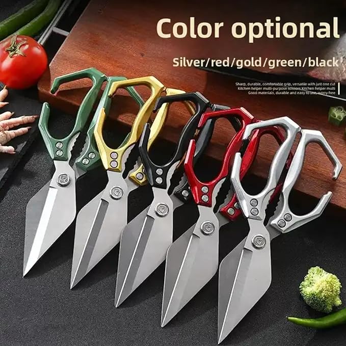 Heavy Duty Poultry Shears Kitchen Scissors,Japanese High-Carbon Steel Cooking Scissor,Multifunctional Shears,2025 New Heavy Duty Kitchen Scissors,for Chicken Meat Seafood Bone Cutting (Green)