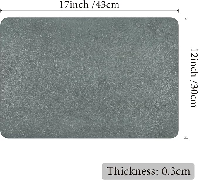 Vinyl Placemats Set of 6-12x17 Inch - Heat Resistant Washable Place Mats Waterproof Non-Slip Wipeable Table Mats for Dining Table Decor, Indoor/Outdoor Plastic Mat