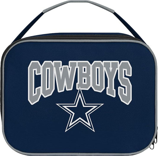 FOCO NFL Unisex-Adult Officially Licensed Wordmark Team Color Big Logo Football Zip Closure 7L Lunch Bag - Dallas Cowboys