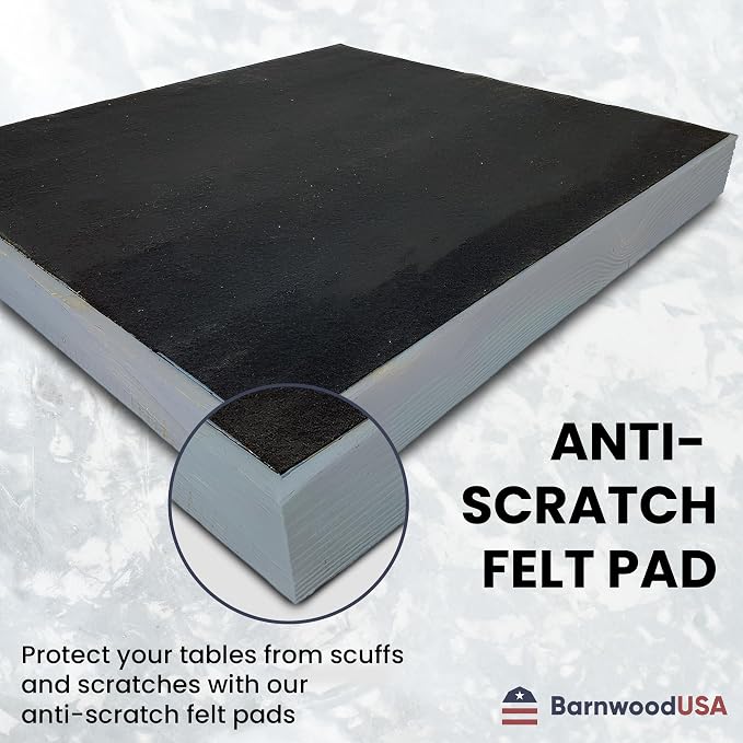 Wooden Ottoman Tray with Felt Pad – Decorative Couch Serving Tray Made with Real Rustic Reclaimed Wood - Perfect for Living Room Ottomans, Sofas, & Coffee Tables -18" x 18"- Slate Blue