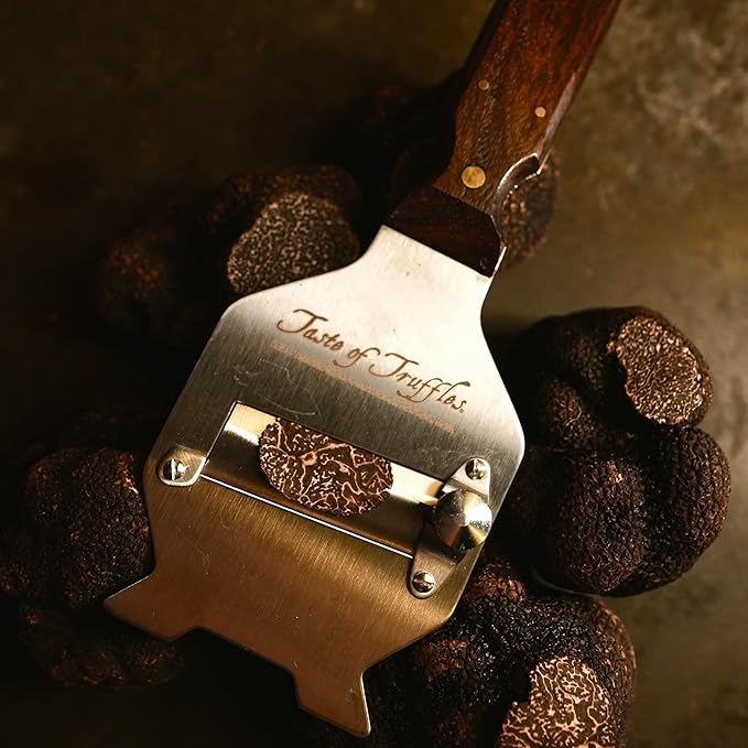 Professional Italian Truffle Shaver & Slicer – Adjustable Stainless Steel Blade with Premium Rosewood Handle – Gourmet Mandoline for Truffles, Garlic, Mushrooms, & Hard Cheese – Made in Italy