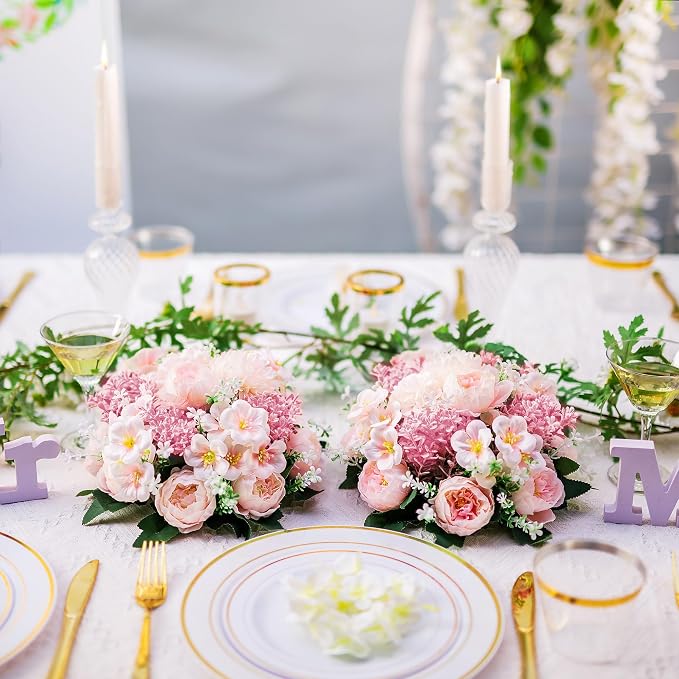 Flower Balls Centerpieces for Tables: 10 PCS Pink Flowers for Centerpieces Floral Arrangements Centerpiece for Wedding Party Celebration Home