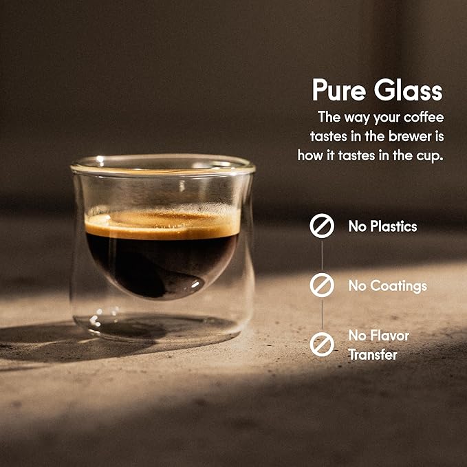 FLUR Espresso Glasses (Set of 2) Perfect for Espresso, Macchiatos & Small Espresso Drinks – Double-Walled Borosilicate Glass – Handmade, Lightweight & Durable – 3oz (Purple)