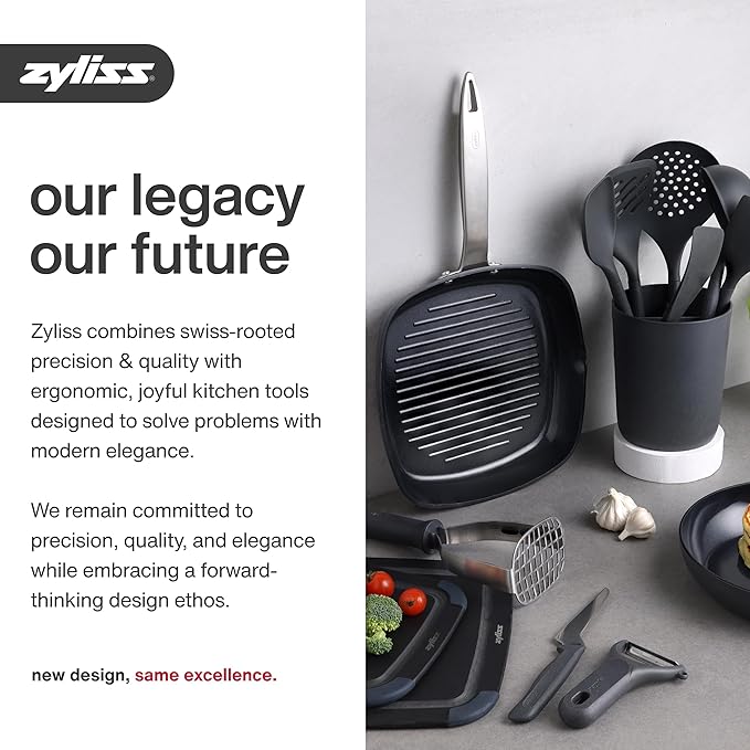 ZYLISS Susi 3 Garlic Press "No Need To Peel" - Built in Cleaner - Crusher, Mincer and Peeler, Cast Aluminum