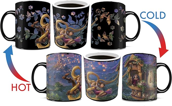 Disney - Tangled and Moana - Set of Two 16 oz Ceramic Heat Sensitive Clue Mugs – Full image revealed when HOT liquid is added MMUGC1507MMUGC1486