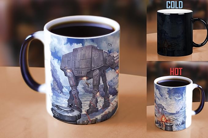 Morphing Mugs Star Wars – AT-AT Walker – The Battle of Hoth – Thomas Kinkade Studios - One 11 oz Color Changing Ceramic Mug – Image Revealed When HOT Liquid Is Added! MMUG1213