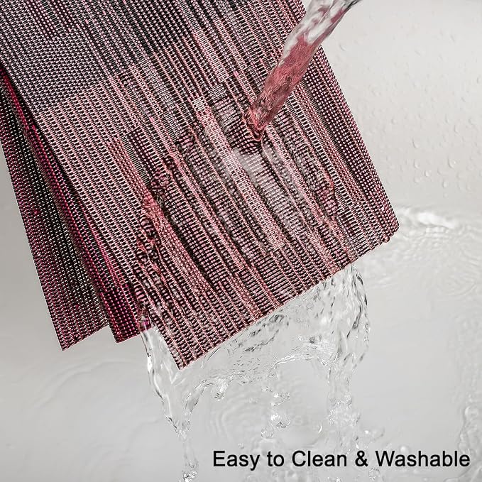 Placemats Set of 8, Vinyl Woven Place Mats Indoor Set of 8 Washable Wipeable PVC Table Mats Heat-Resistant Non Slip Plastic Placemat for Kitchen Dining Outdoor Table (Purple Red, Set of 8)