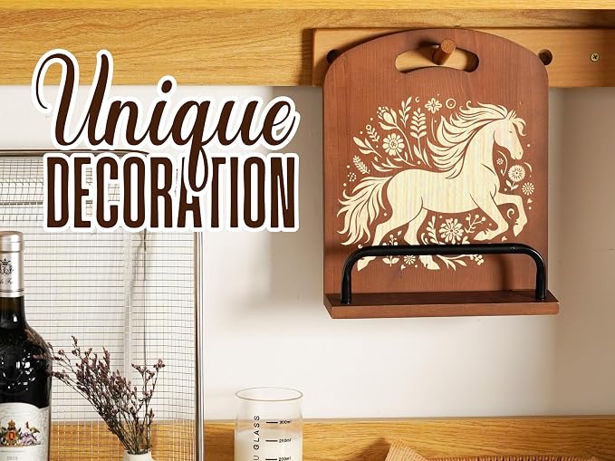 INNObeta Cookbook Stand for Kitchen Counter, Adjustable Tablet Recipe Book Holder, Perfect Gifts for Women, Mom, Grandma on Birthday, Unique Kitchen Decor, Horse