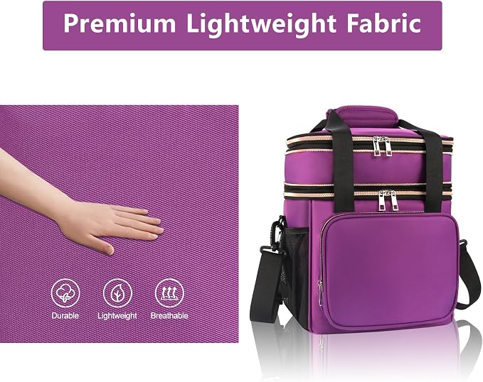 GLENKEY Tactical Lunch Box Cooler Bag - Expandable Insulated Lunch Bag for Men Women - Large Lunchbox for Adults Work Shifts Outdoor Trips Purple 16L