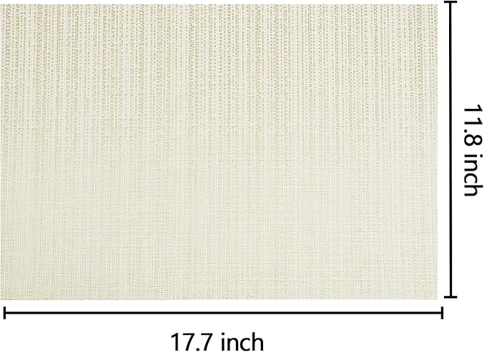AHHFSMEI Placemats Set of 8 Washable Woven Vinyl Placemats for Dining Table Heat Resistant Non-Slip Stain Resistant Table Mats for Kitchen & Home Decor(Multi Beige,8)