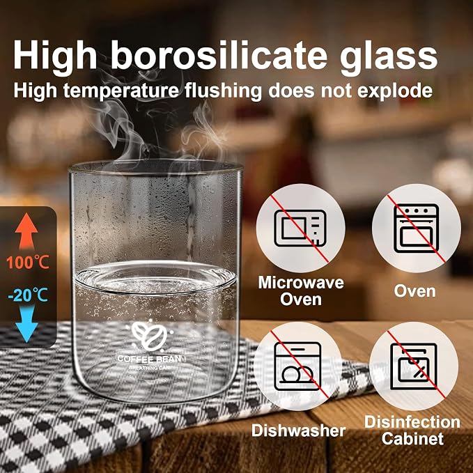 Coffee Canister with Premium Glass, Airtight Coffee Container with One-Way CO2 Valve and Freshness Tracker Clear Borosilicate Glass Coffee Canister Perfect for Coffee Bean Storage (1.8Qt)
