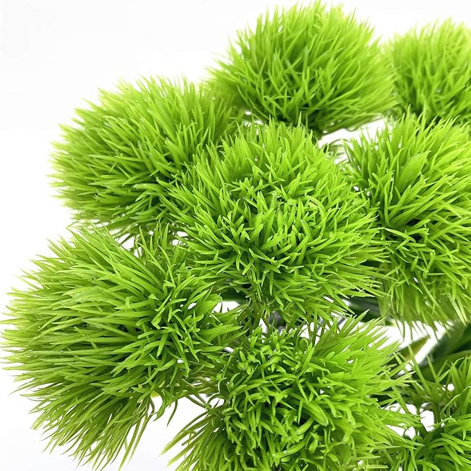 CATTREE Artificial Dandelion Flowers 5 Color x 2pcs Purple Pink White Green Yellow - Total 10 Pcs. Plastic Plants Shrubs Bushes Fake Grass Wedding Indoor Outdoor Home Garden Decoration Planter Filler