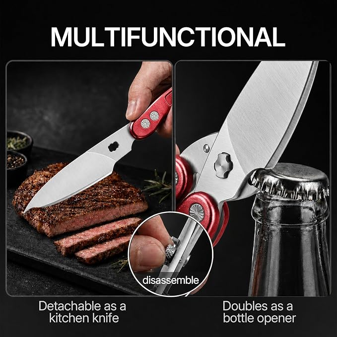 Kitchen Scissors All Purpose, Stainless Steel Heavy Duty Kitchen Shears for Cutting Food-Chicken,Meat,Poultry,Bone,Turkey Multifunctional Kitchen Scissors With Satety Lock