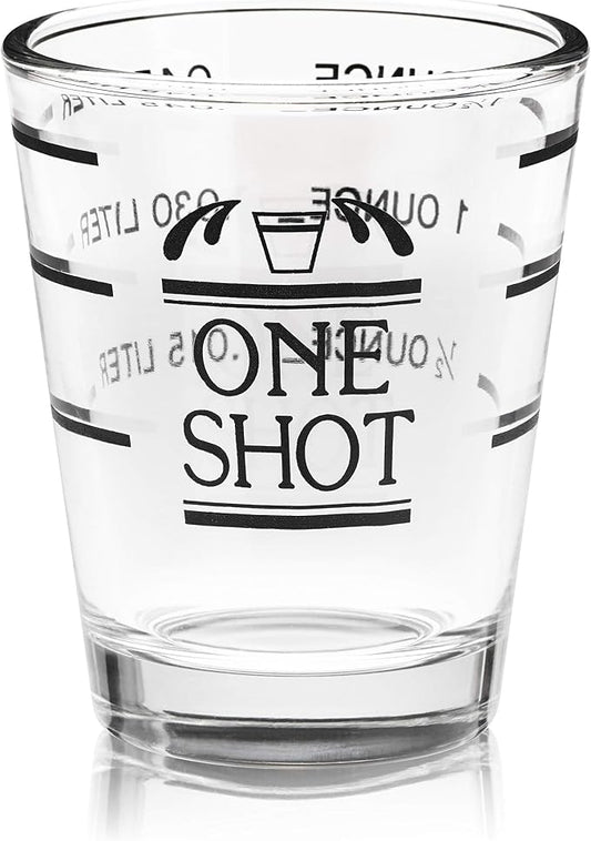 True Bullseye Measuring Shot Glasses, Shot Glass with Measurements for Bartending, Bar Measuring Cups for Cocktails, Spirits, Home Bar Accessories, Barware Essentials, 1.5 oz, Set of 1