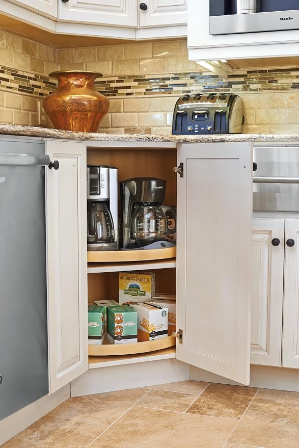 Rev-A-Shelf - 4WLS001-32-B52 - 32 in. Wood Full Circle Lazy Susan Single Shelf with Swivel Bearing