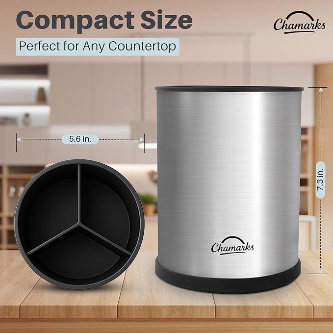 Kitchen Utensil Holder and Countertop Organizer. (Silver)
