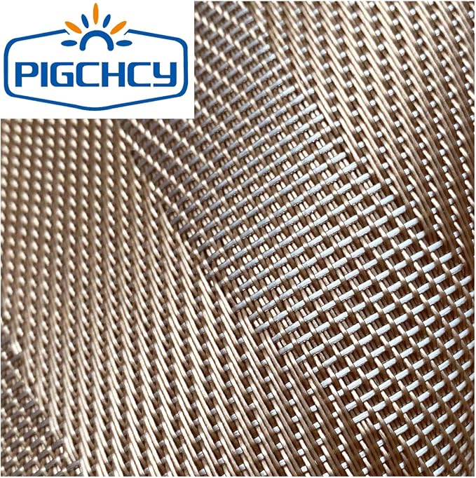 PIGCHCY Round Placemat Set of 6 Heat Resistant Vinyl Washable Kitchen 15 inch Placemats for Home Indoor Outdoor Party (Champagne)