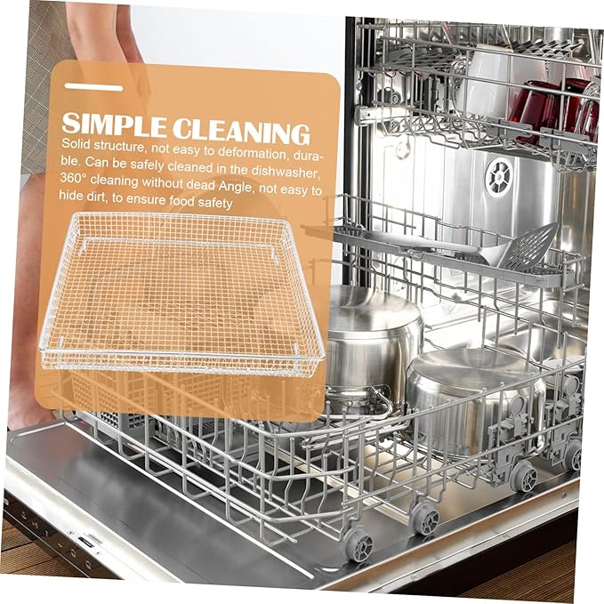 PRETYZOOM Stainless Steel Air Fryer Cooling Rack Stable Design for Cakes Cookies Muffins Multi Purpose Baking Tray for Grease Dripping Food Cooling Easy to Use