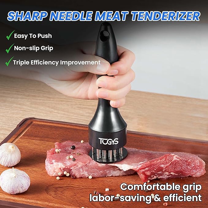 3-in-1 Premium Kitchen Tool Set - Heavy Duty Stainless Steel Garlic Press, Herb Scissors & Meat Tenderizer - Rust-Proof, Dishwasher Safe Cooking Gadgets - Ideal Gift for Home Chefs