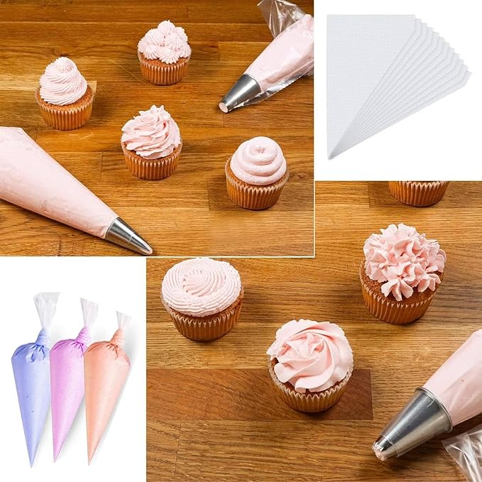 Disposable Small Piping Bags 8 inch 100pcs, Mini Piping Bags, Pastry Piping Bags for Cream Frosting, Icing Bags for Cake and Dessert Decorations Cake Decoration and Desserts