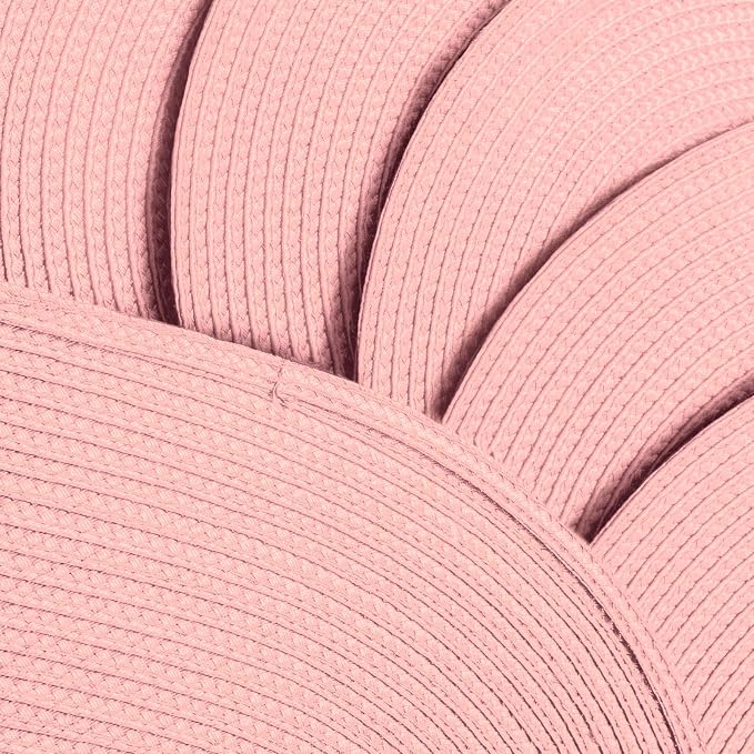 AHHFSMEI Placemats Set of 6 for Dining Table Washable Woven Non-Slip 18x12 inches Placemat Heat-Resistant Durable Table Mats for Dining Table Easy to Clean(Pink)