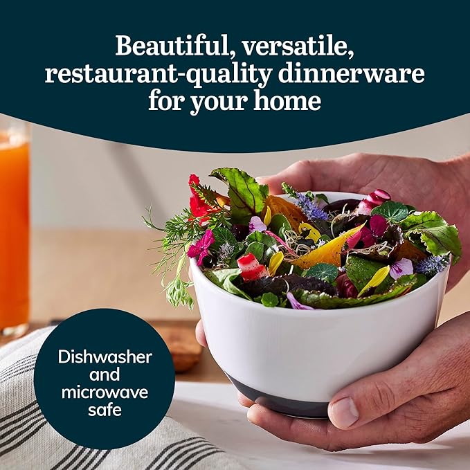 Libbey Austin 28 ounce Porcelain Soup Salad Bowl, Set of 4, Basalt Blue