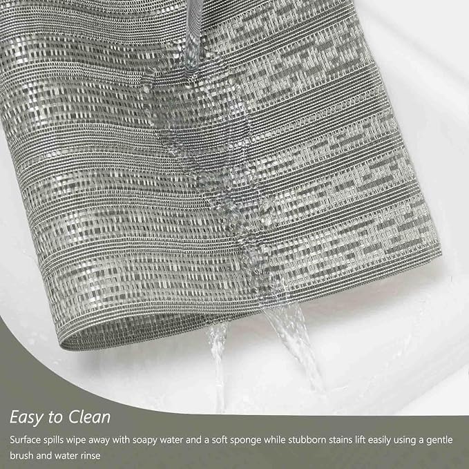 AHHFSMEI Placemats Set of 4 Washable Woven Vinyl Placemats for Dining Table Heat Resistant Non-Slip Stain Resistant Table Mats for Kitchen & Home Decor(Grey Shine,4)
