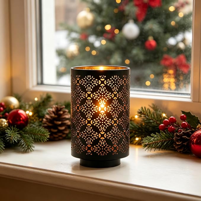 Hosley Diamond Cut Candle Holder 8 Inch Height Ideal Gift for Wedding Spa Lantern Reiki Decor LED Candles P9