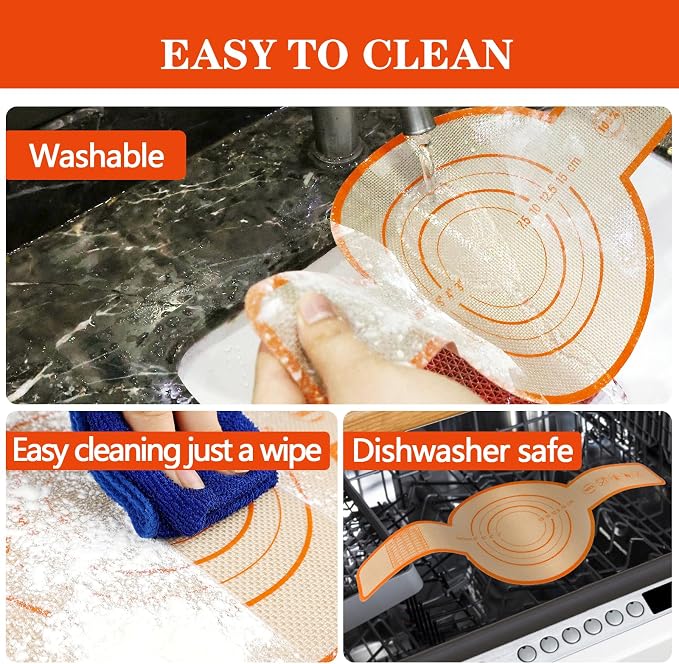 UBeesize 2 Pack Thickened Silicone Bread Sling, Reusable Sourdough Bread Baking Mat For Dutch Oven 2-8 Qrt, Non-Stick, Easy To Clean, With Extra Long Handles Bread Baking Sheet Liner.