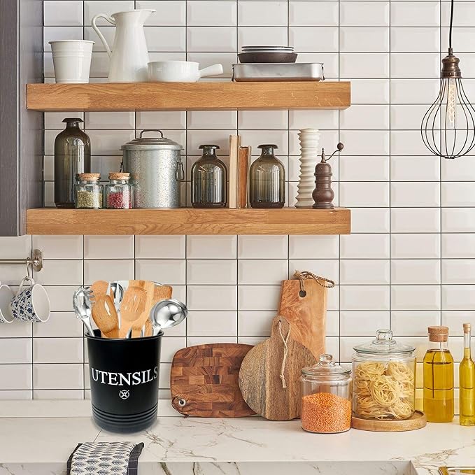 Utensil Holder Large Crocks Kitchen (black)