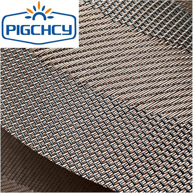 PIGCHCY Round Placemat Set of 6 Heat Resistant Vinyl Washable Kitchen 15 inch Placemats for Home Indoor Outdoor Party (Coffee Brown)