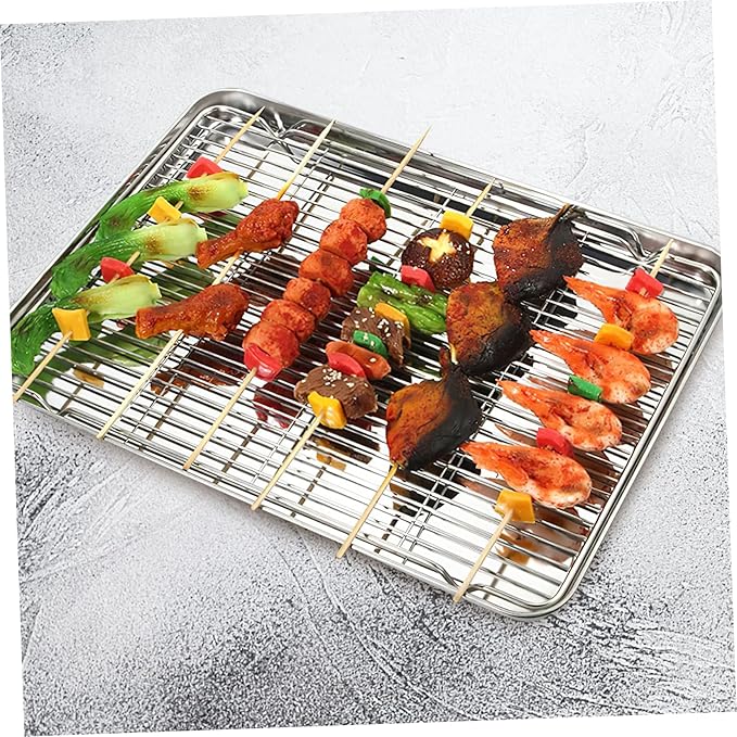 Healifty 2Pcs Stainless Steel Baking Rack Cooling Rack for Baking Bbq Wire Rack for Efficient Cooling for Cookies and Baked Goods