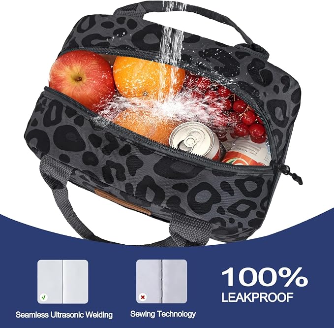 Goloni Insulated Lunch box for Women Men,10L Large Capacity Leakproof Lunch Tote, Lightweight Reusable Lunch Bag with 3 Pockets for Work, Office, Travel, Picnic