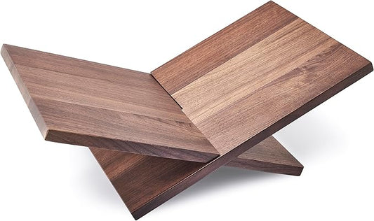 Honygebia Solid Wood Book Stands - Cross Frame Walnut Wooden Book Holder, Open Bookstand for Display and Reading, Suitable for Art, Bible, Cookbook, Easel, Magazine, Textbooks