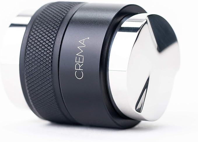 CREMA Coffee Products 39.25mm Hand Tamper & Coffee Distributor V2 for Flair | Compatible w/Classic, Signature, & Neo | Double-Sided, Adjustable Depth Tool | 304 Stainless Steel | Black
