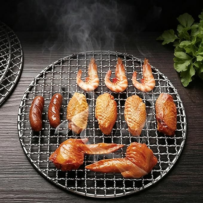 Generic Round BBQ Grill Rack, 304 Stainless Steel Heavy Duty Cooling Rack, Wire Rack with Non-Slip Feet, for Baking Cooking Grilling, Fits Air Fryer Pressure Cooker Oven Stockpot (30.5cm/12.01in)
