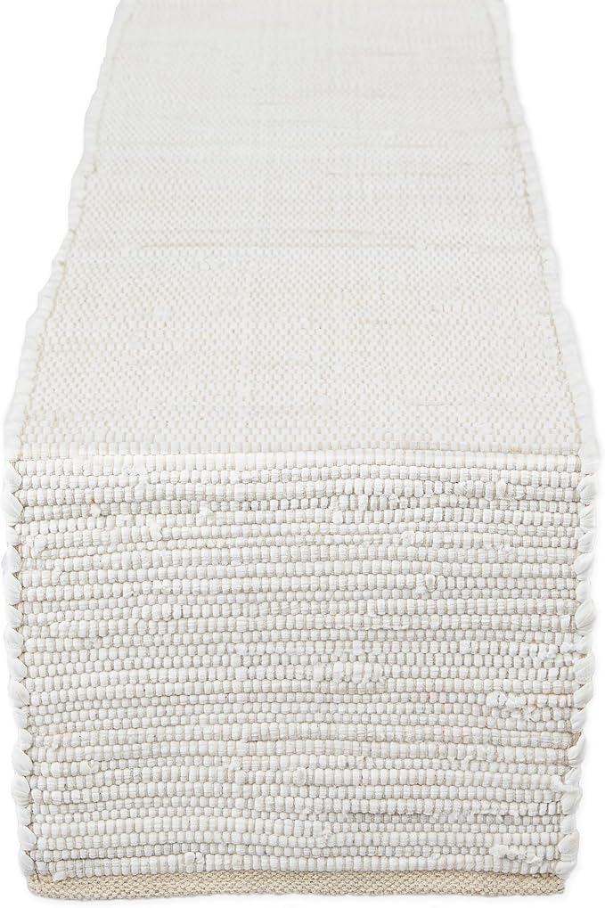 DII Handmade Chindi Tabletop, Reversible and Machine Washable, Table Runner, 14x72, Natural