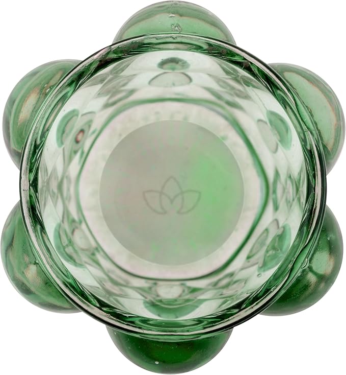 Karma, Lucia Hobnail Votive, Tea Lights Candle Holder, Glass Votive Candle Holders for Table Decorations, Baby Shower, Birthday Party, Weddings and Home Decor, Juniper (Pack of 2)
