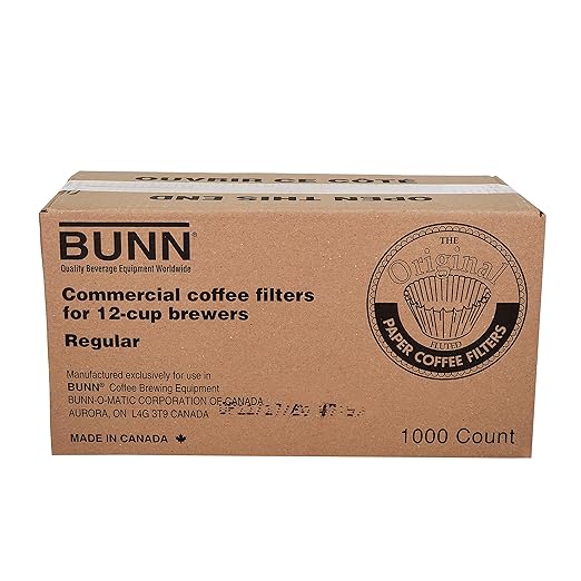BUNN 12-Cup Commercial Coffee Filters, 1000 Count (Pack of 1), 20115.0000