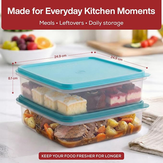 Plastic Storage Containers with Lids – 2-Pack 3L Cupcake Carrier – Leakproof Cookie Storage Containers Airtight – BPA-Free Plastic Containers with Lids for Food Storage, Meal Prep, Leftovers, Cupcakes