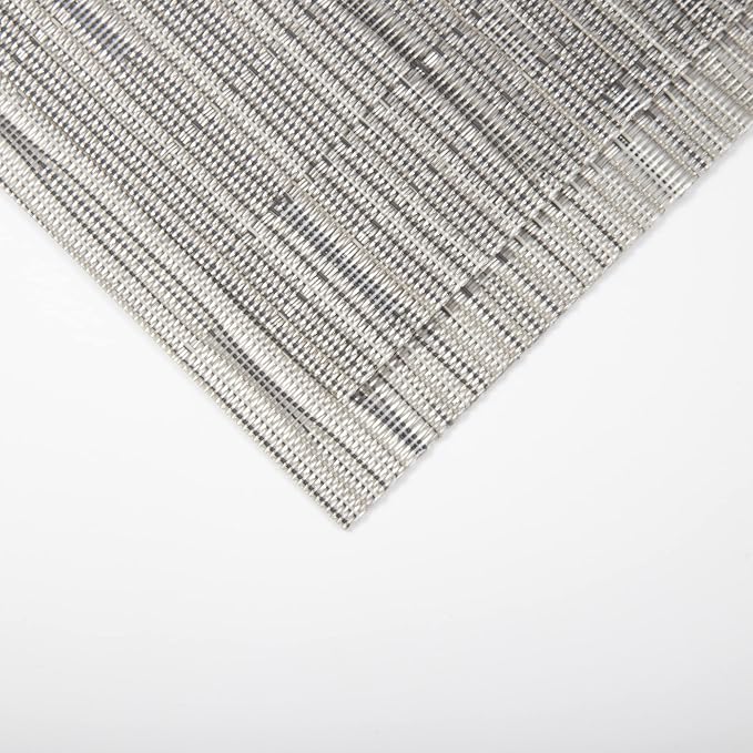 SLKQG Sliver Placemats Set of 4 - Easy Clean Modern Durable Washable Vinyl Place Mats - Heat Resistant Placemats for Kitchen Table - PVC Table Mats for Dining Table (Sliver, 4)