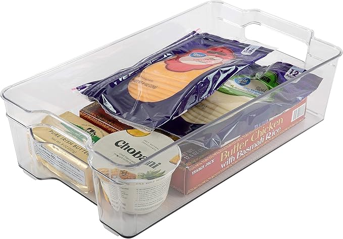 Kitchen Details 3 Piece Set Refrigerator Shelf, Kitchen Storage, Countertops, Cabinets, Pantry, Handles, in Clear Fridge Organizer, 14.6" x 8.3" x 3.9", 12.3" x 8.4" x 3.5", 12.3" x 6.1" x 3.5"