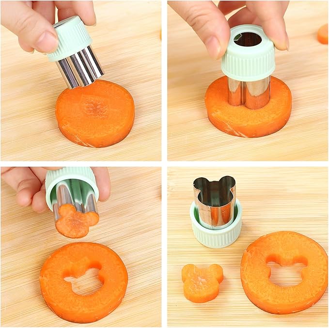 18 pcs Cookie Cutters Fruit Cutter Mini Sizes Set Vegetable Cutter Cookie Pastry Stamps Mold, Bento Lunch,Bread, Sandwich
