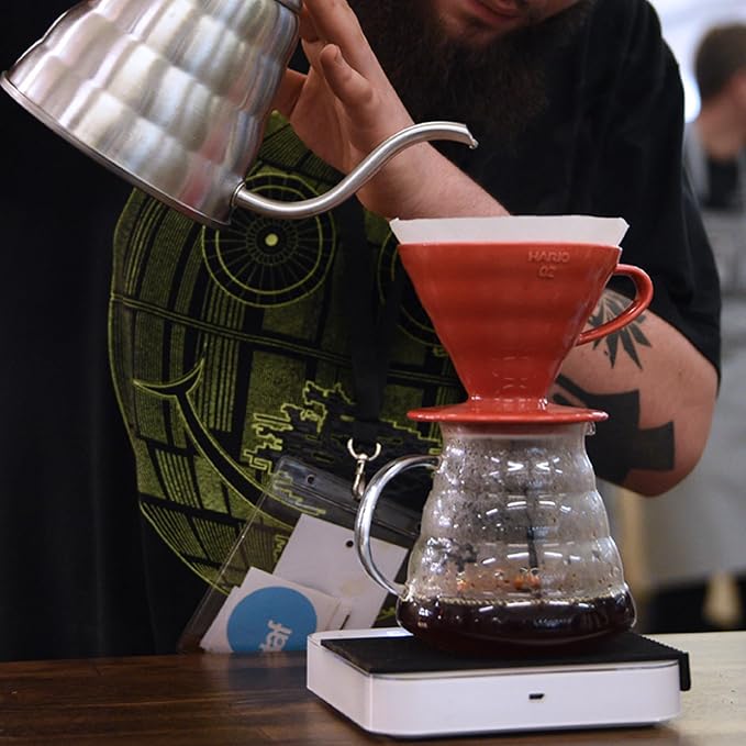 Hario V60 Plastic Coffee Dripper Pour Over Cone Coffee Maker Size 02, Red